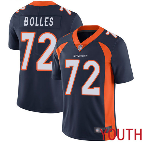 Youth Denver Broncos #72 Garett Bolles Navy Blue Alternate Vapor Untouchable Limited Player Football NFL Jersey->youth nfl jersey->Youth Jersey
